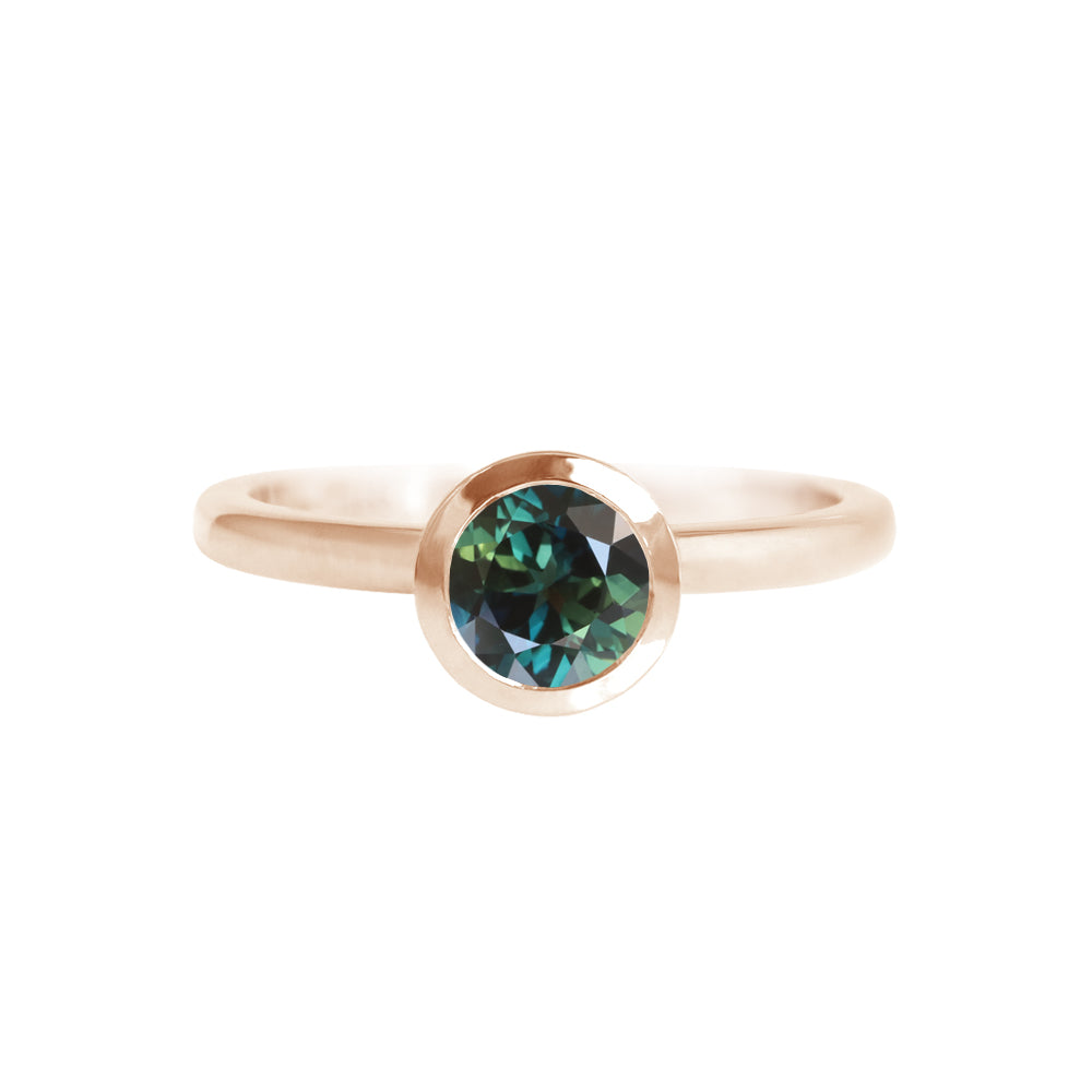 Rose Gold Parti Sapphire Bezel Ring
