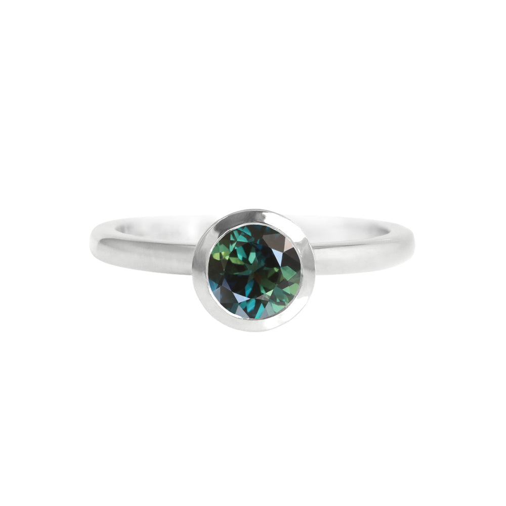 Teal Parti Sapphire in white gold