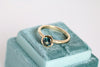 Yellow Gold Parti Sapphire ring in bezel setting