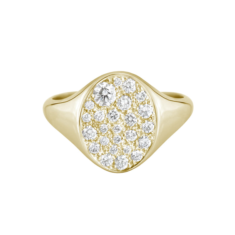 Pave Diamond, Oval-Shaped Signet Ring CDD3150-Y | Shipley's Fine Jewelry |  Hampstead, MD