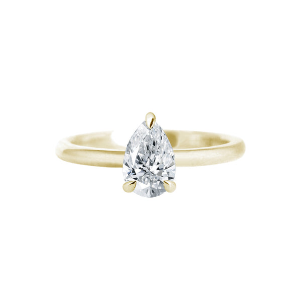Pear Diamond Solitaire Engagement Ring Yellow Gold