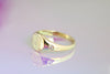 Yellow Gold Signet Ring with diamond and engraving