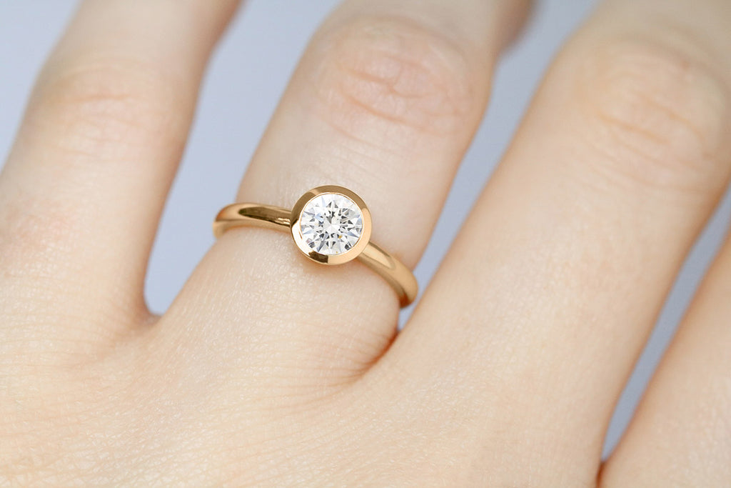 Rose Gold Bezel Set Diamond Ring