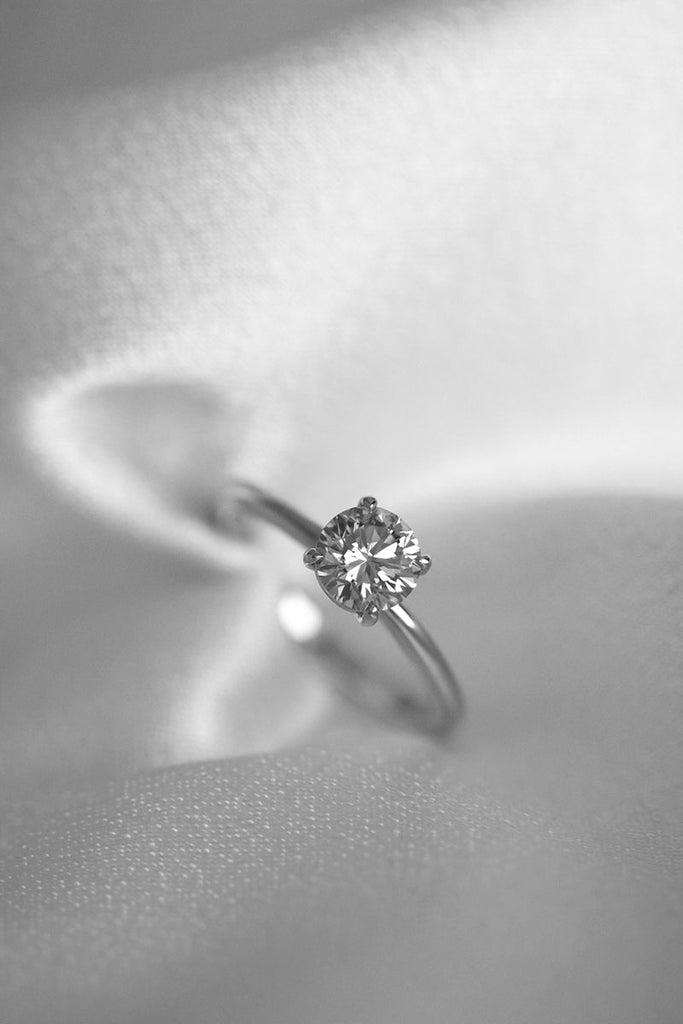 Round Brilliant Cut Diamond Solitaire Engagement Ring Platinum