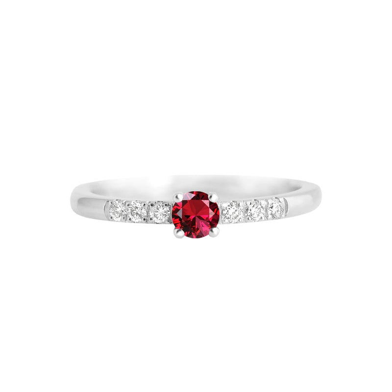 Oval Cut Ruby Ring in Platinum & 18K Yellow Gold