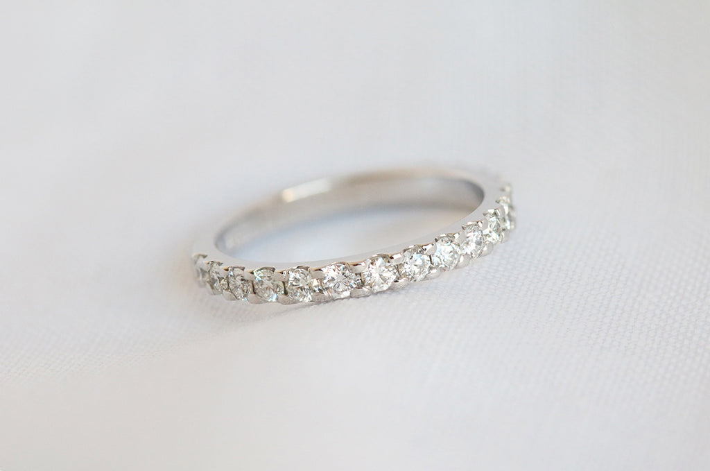 Shared Claw Diamond Ring White Gold