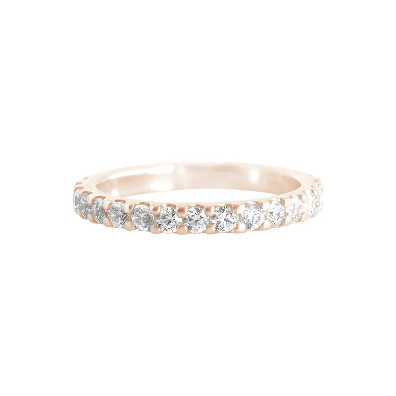 Shared Claw Diamond Ring Rose Gold