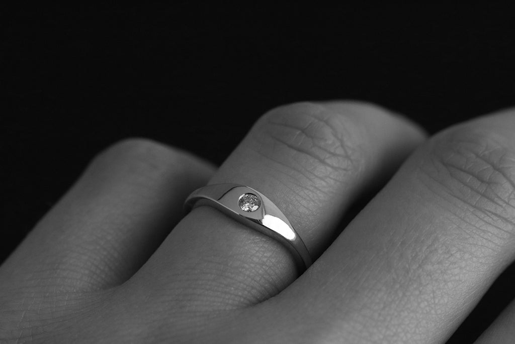 Small Diamond Ring White Gold