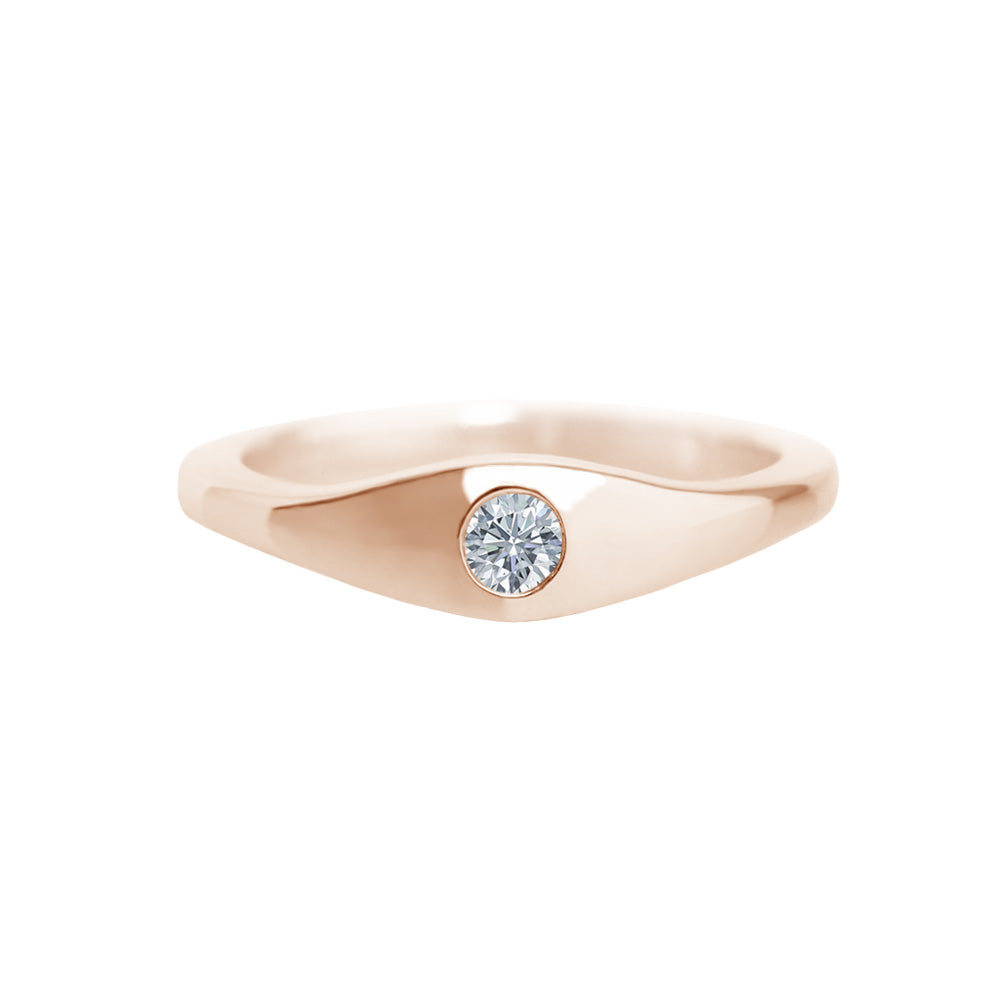 rose gold small diamond ring
