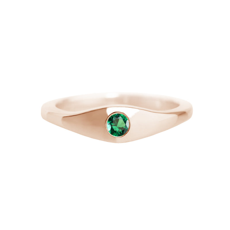 rose gold emerald ring