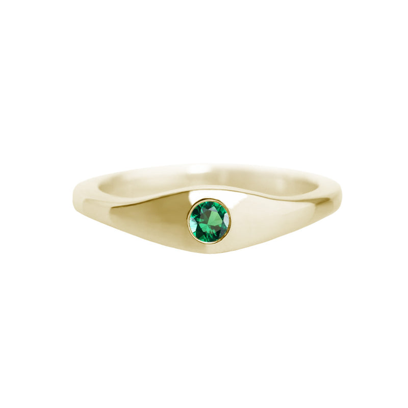Small Emerald Ring 9ct Yellow Gold