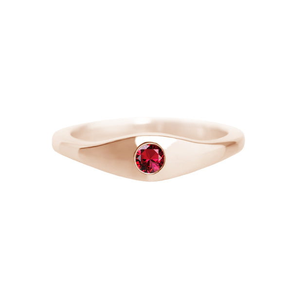 Small Ruby Ring Rose Gold