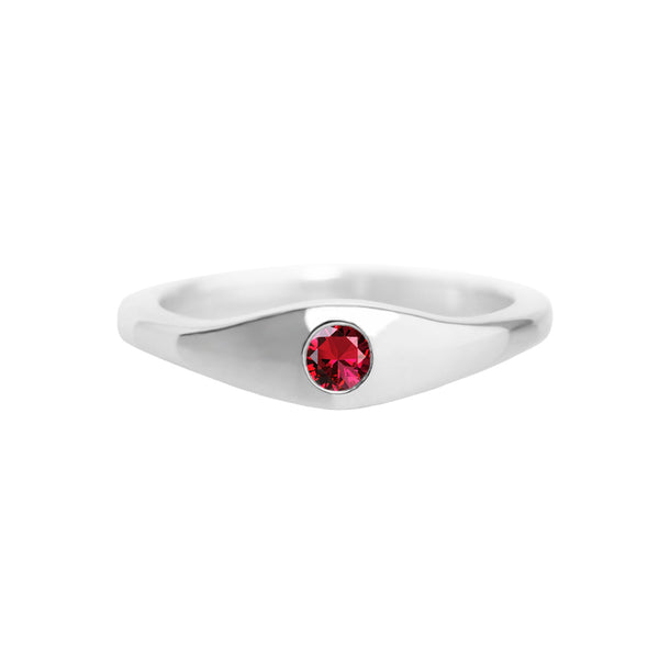 Small Ruby Ring White Gold