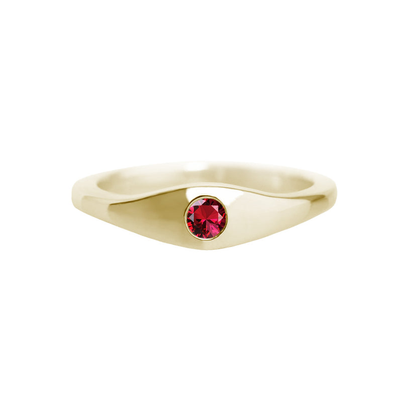 Small Ruby Ring Yellow Gold