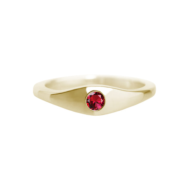 Small Ruby Ring 9ct Yellow Gold