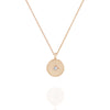 Star set diamond disc pendant rose gold