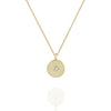 star set diamond disc necklace yellow gold