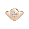 Star Set Signet Ring Rose Gold
