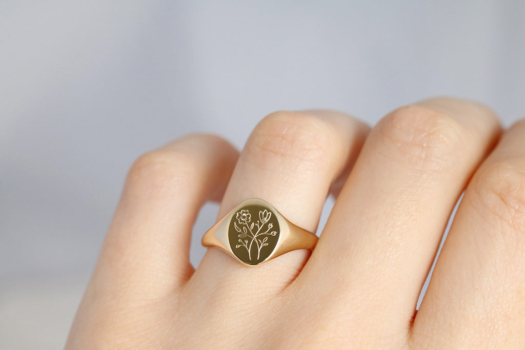 wildflower signet ring